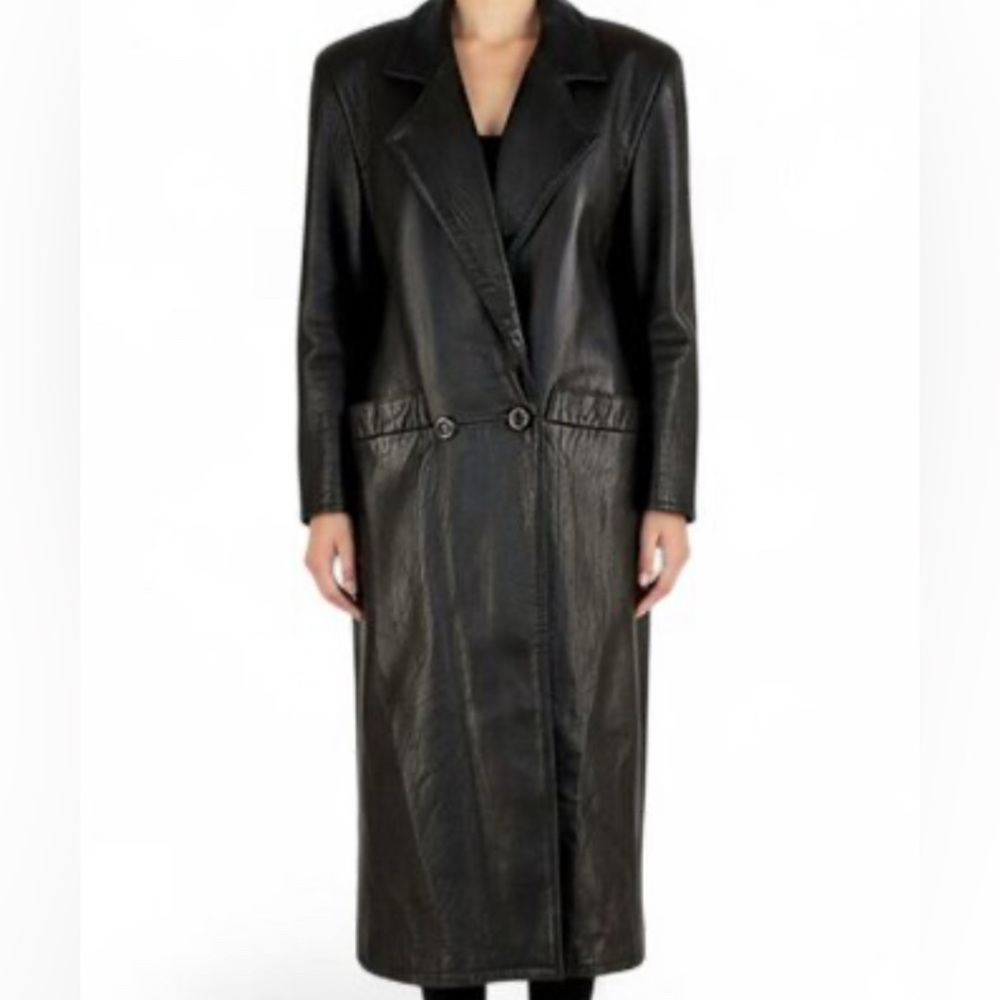 Incredible Vakko Leather Trench in Mint Condition
